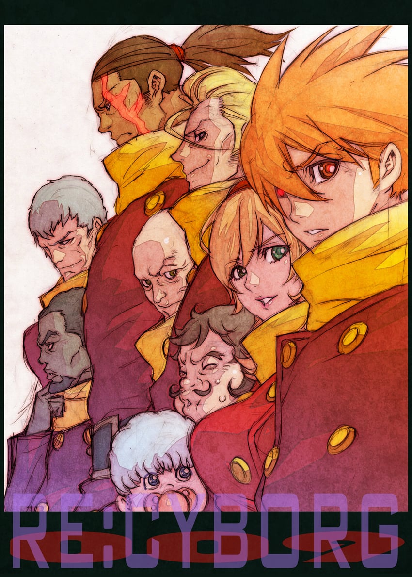 francoise arnoul, shimamura joe, jet link, albert heinrich, ivan whisky, and 4 more (009 re:cyborg) drawn by kotobuki_tsukasa