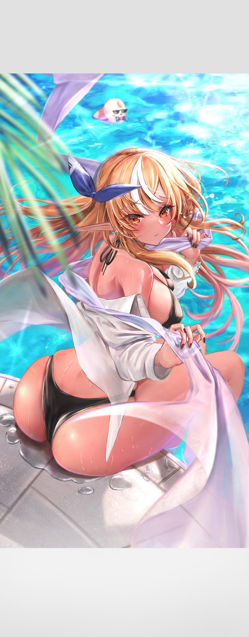 shiranui flare and elfriend (hololive) drawn by maison_de_cante