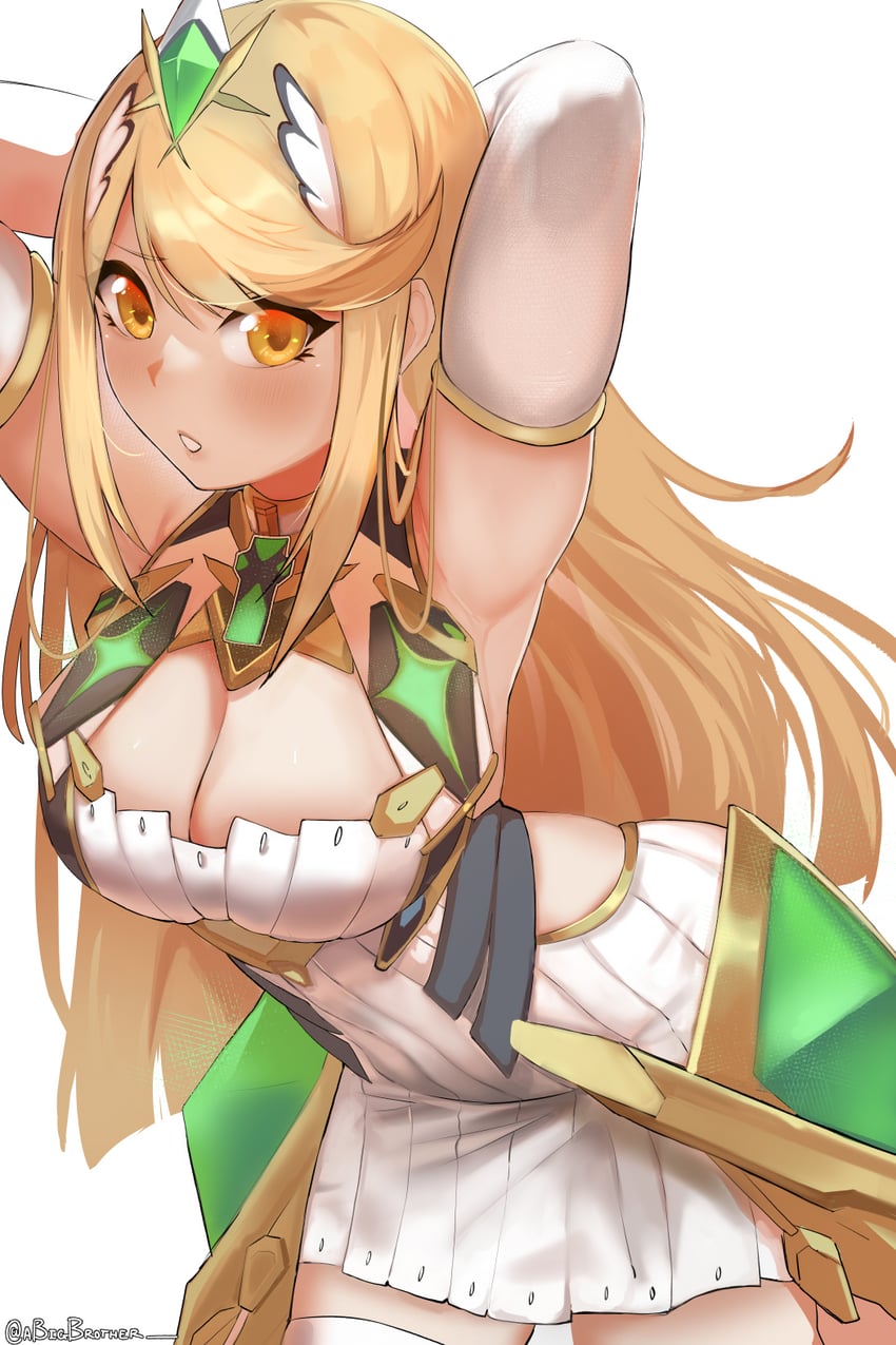 mythra (xenoblade chronicles and 1 more) drawn by a_big_brother