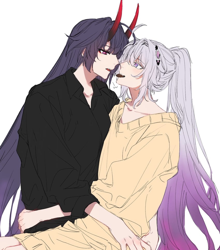 kiana kaslana and raiden mei (honkai and 1 more) drawn by gorillamo_05