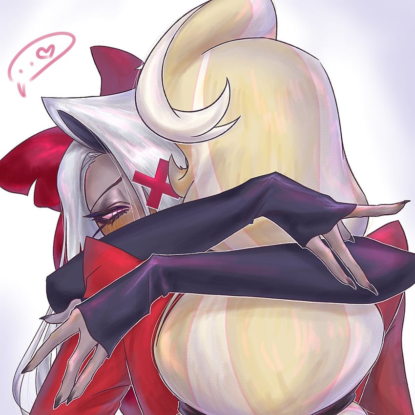 charlie morningstar and vaggie (hazbin hotel) drawn by ten_nen_mizuji_yona