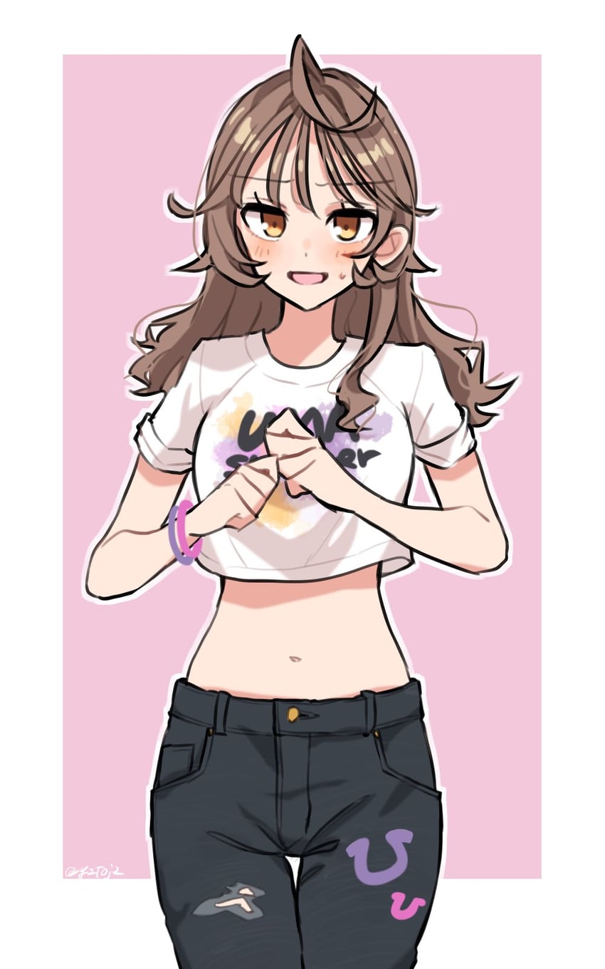 trainer, female trainer, and shirohashi akari (umamusume) drawn by toji_(y2toj2)
