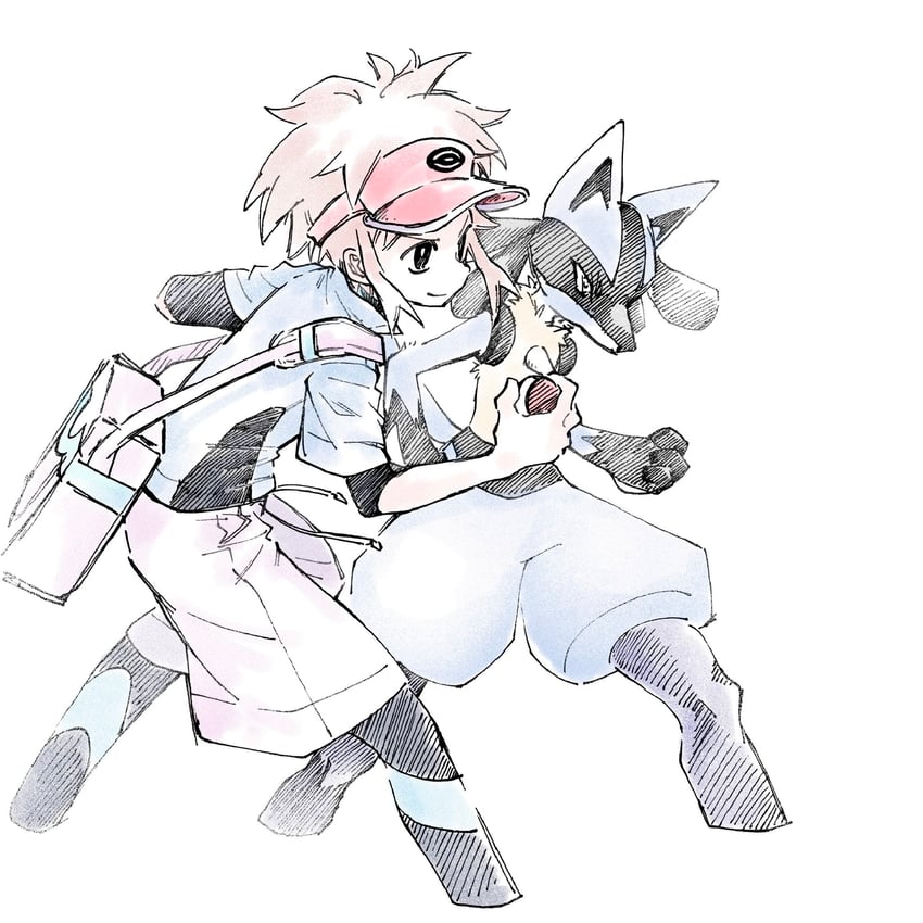lucario and nate (pokemon and 1 more) drawn by tan_carbonnn