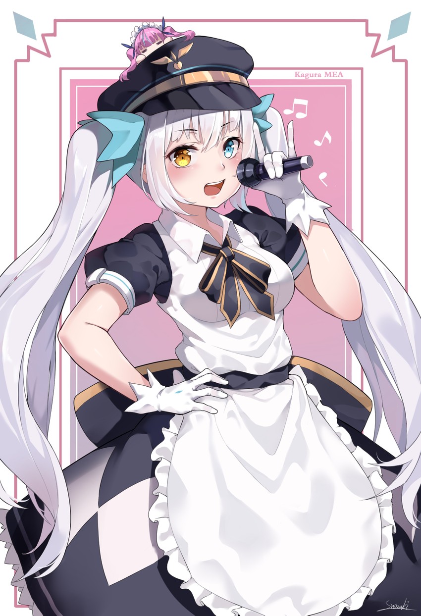 minato aqua and kagura mea (hololive and 1 more) drawn by snozaki