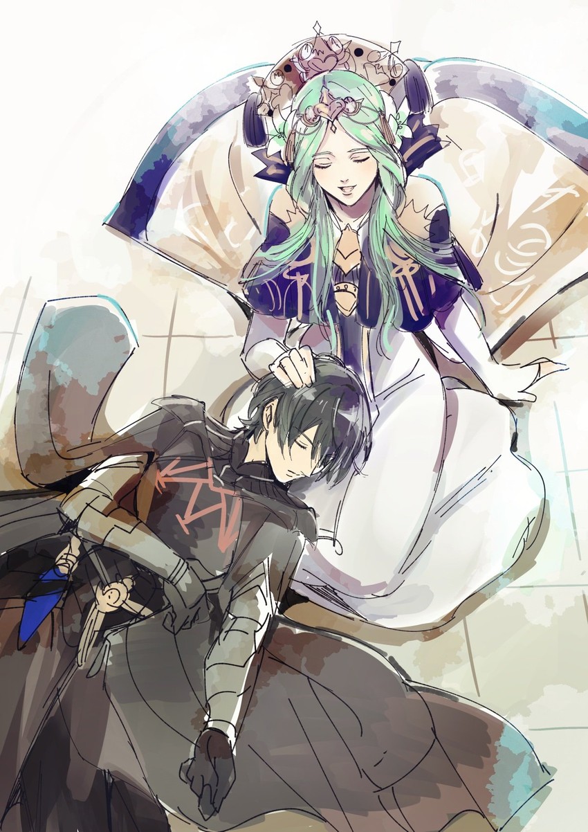 male byleth and rhea (fire emblem and 1 more) drawn by oragamura999