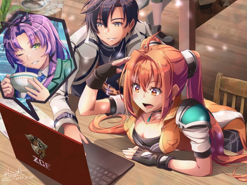 renne, estelle bright, and joshua bright (eiyuu densetsu and 3 more) drawn by tinybiard