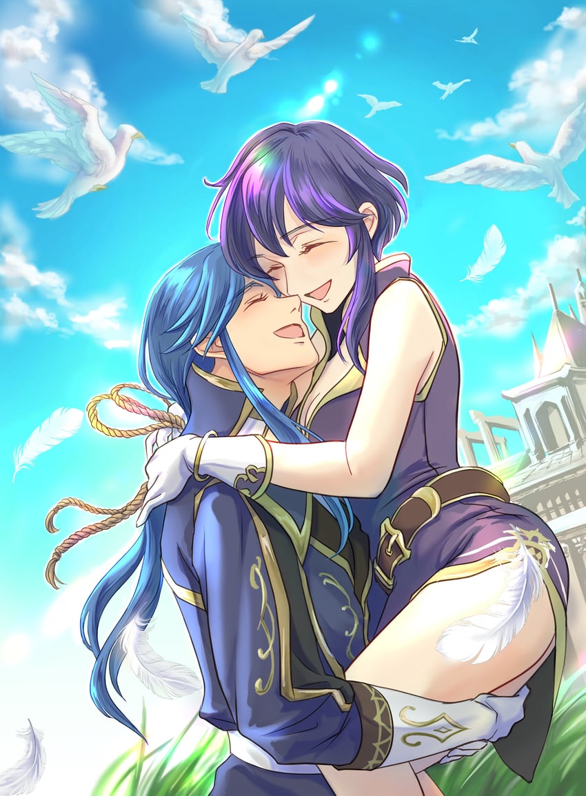 seliph and larcei (fire emblem and 1 more) drawn by ursla99