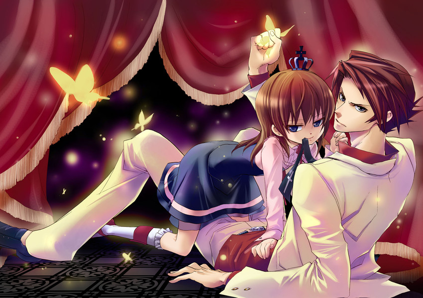 ushiromiya battler and ushiromiya maria (umineko no naku koro ni) drawn by natsumi_kei