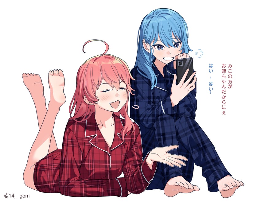 hoshimachi suisei and sakura miko (hololive) drawn by 14_(vision5032)