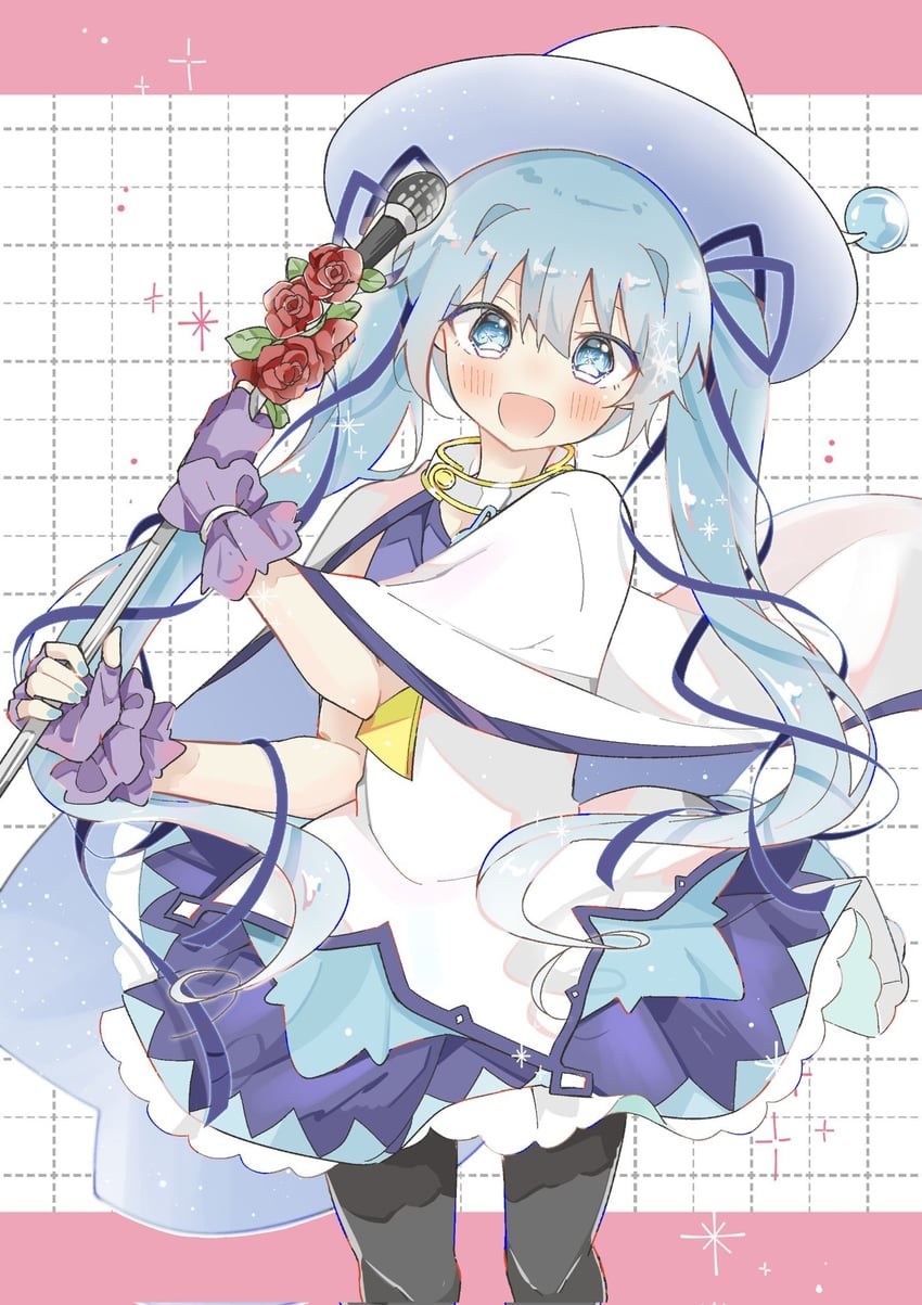 hatsune miku and yuki miku (vocaloid) drawn by mikosawa_megumi