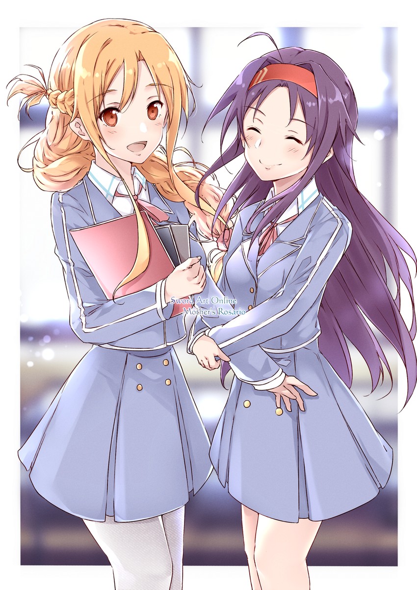 asuna and yuuki (sword art online) drawn by shi-2