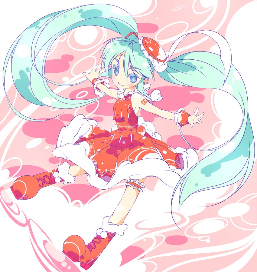 hatsune miku and cola miku (vocaloid) drawn by nichol_k