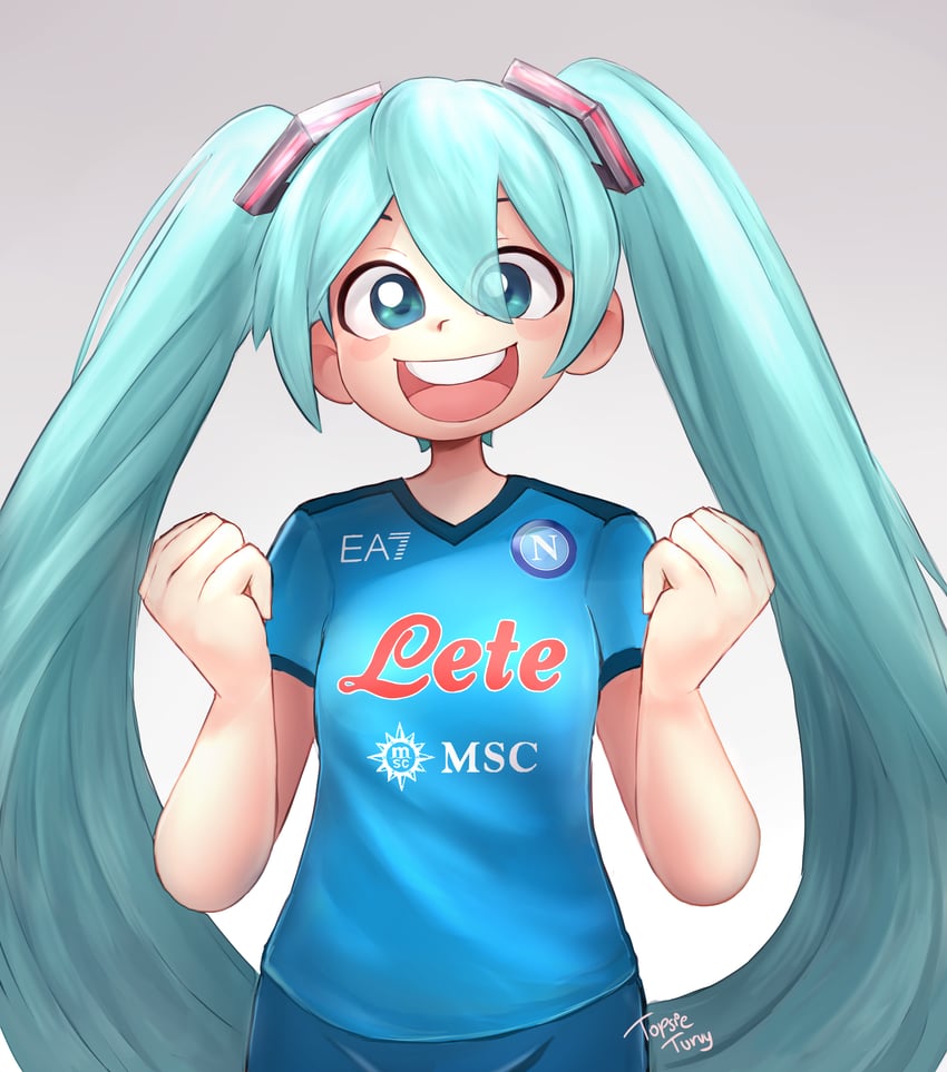 hatsune miku (vocaloid and 1 more) drawn by topsieturvy