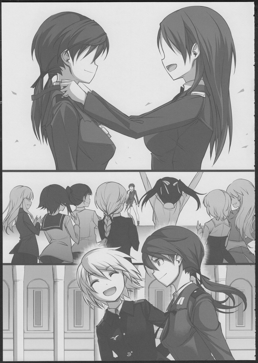 miyafuji yoshika, charlotte e. yeager, lynette bishop, sakamoto mio, francesca lucchini, and 1 more (world witches series and 1 more) drawn by michairu