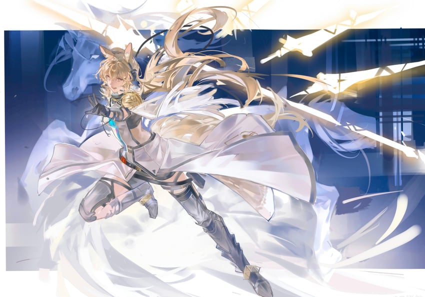 nearl and nearl the radiant knight (arknights) drawn by lin_qing_(phosphorus_1104)
