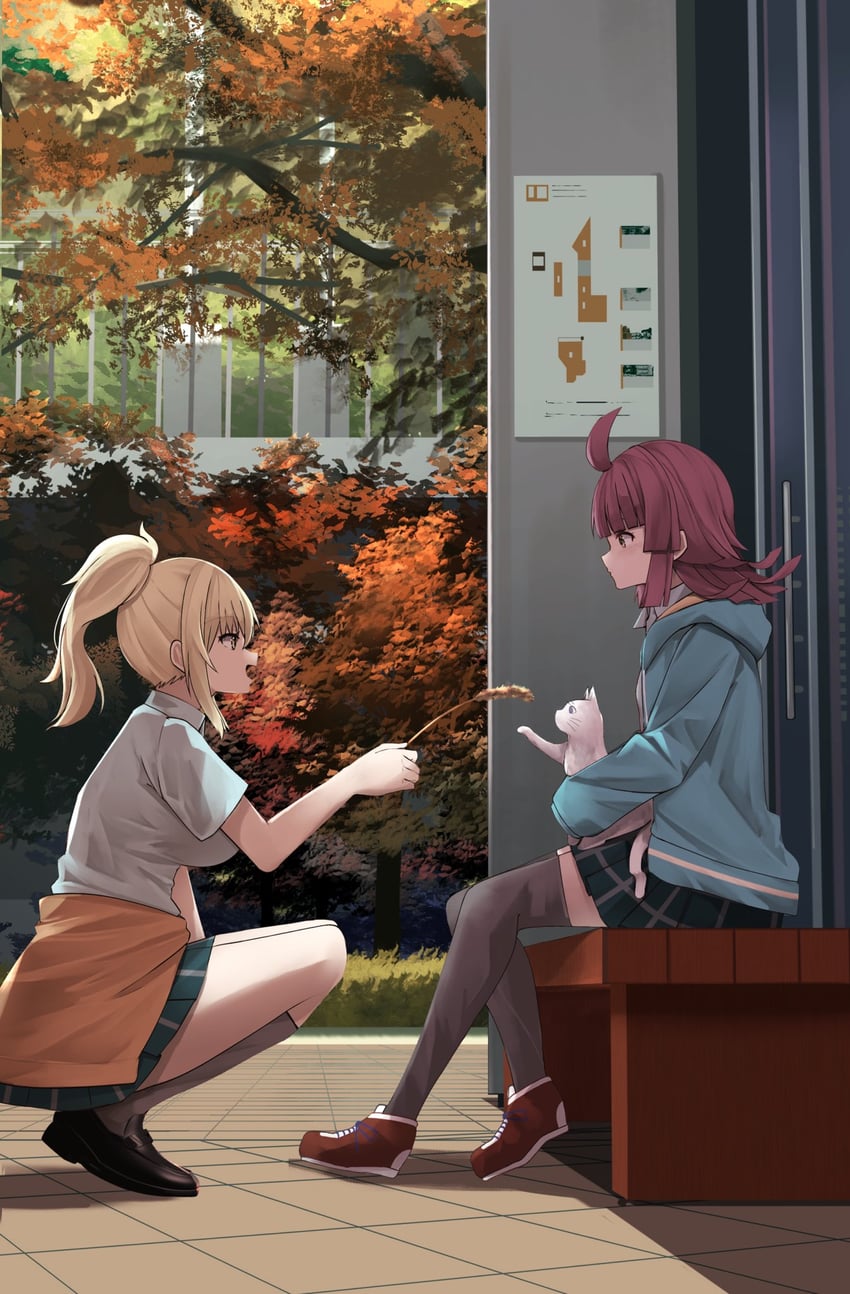 tennoji rina, miyashita ai, and hanpen (love live! and 1 more) drawn by orein