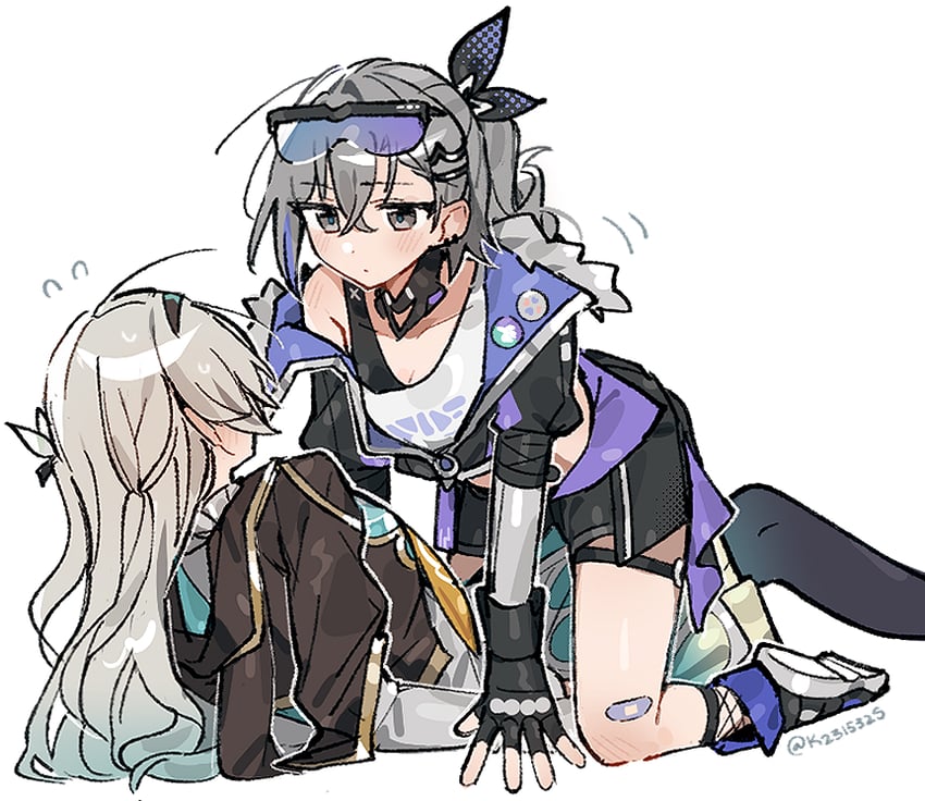 firefly and silver wolf (honkai and 1 more) drawn by emne