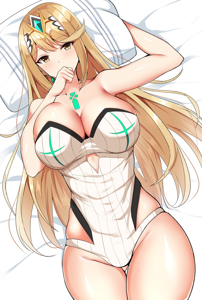 mythra (xenoblade chronicles and 1 more) drawn by noeomi