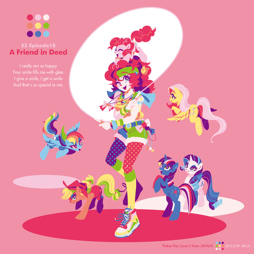 twilight sparkle, fluttershy, rainbow dash, pinkie pie, rarity, and 1 more (my little pony and 1 more) drawn by nitlo