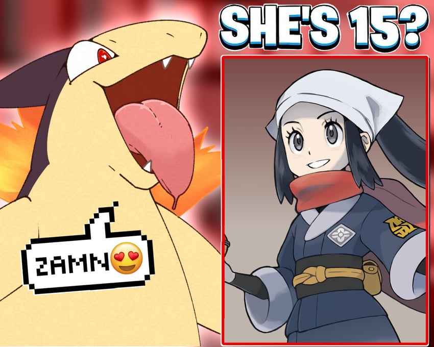 akari and typhlosion (pokemon and 1 more) drawn by vogold