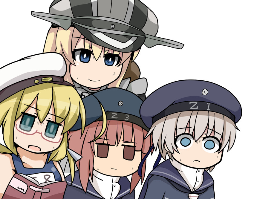 bismarck, z1 leberecht maass, z3 max schultz, and i-8 (kantai collection and 2 more) drawn by yuuki_shishin