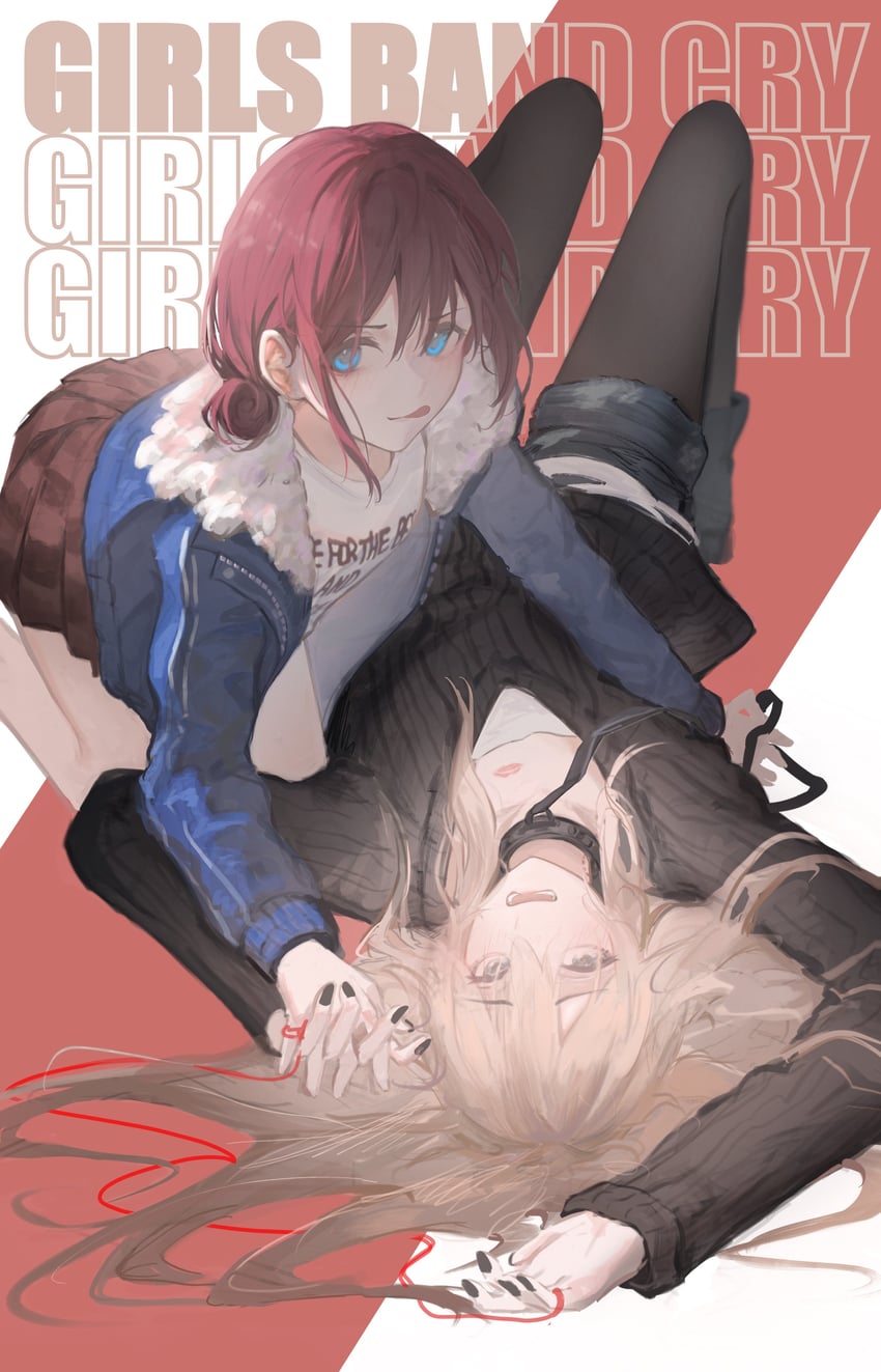 iseri nina and kawaragi momoka (girls band cry) drawn by kotowaza