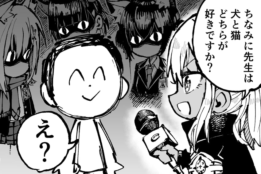sensei, doodle sensei, shiroko, kazusa, serika, and 1 more (blue archive) drawn by jazz_(fukukan)