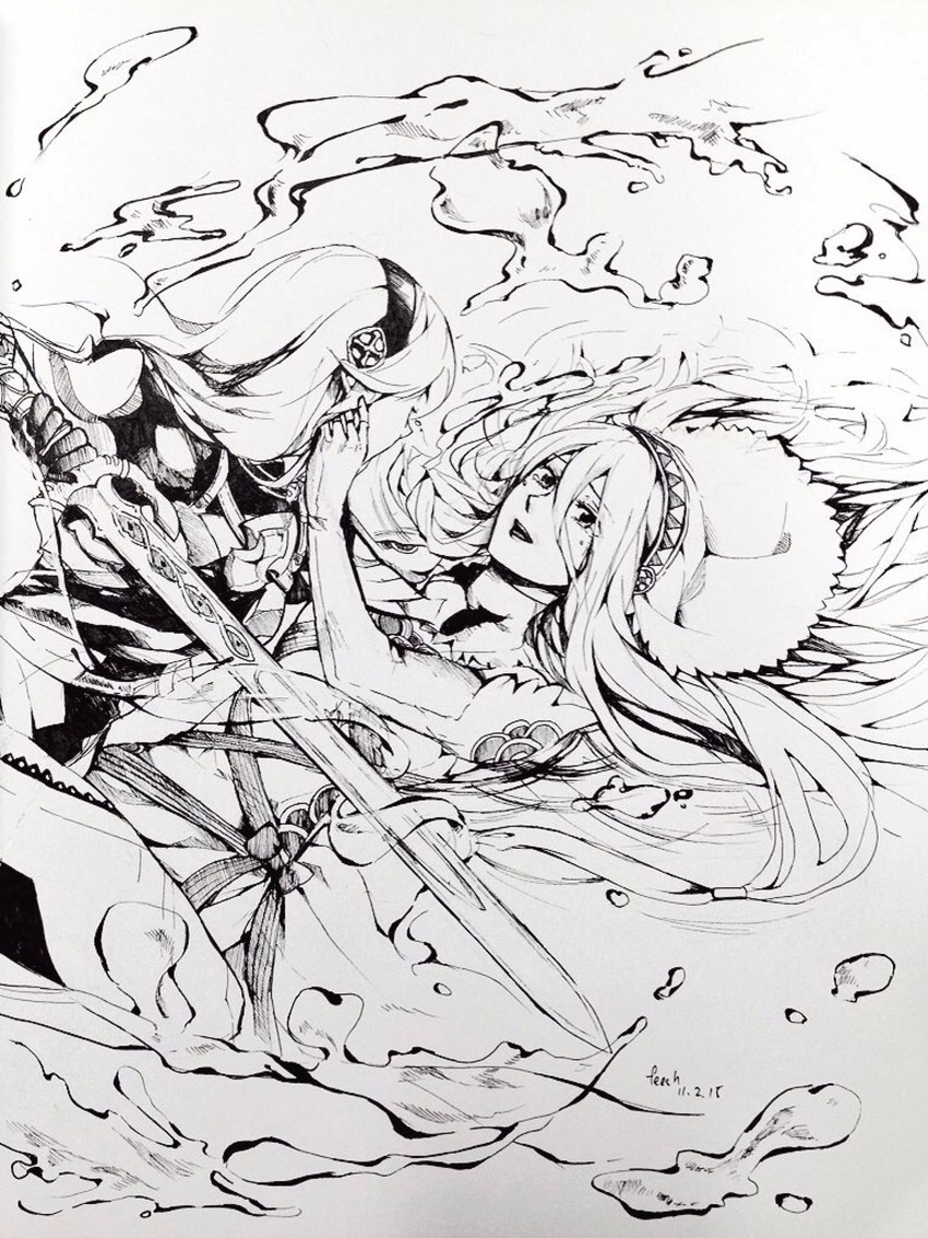 female corrin and azura (fire emblem and 1 more) drawn by feesh