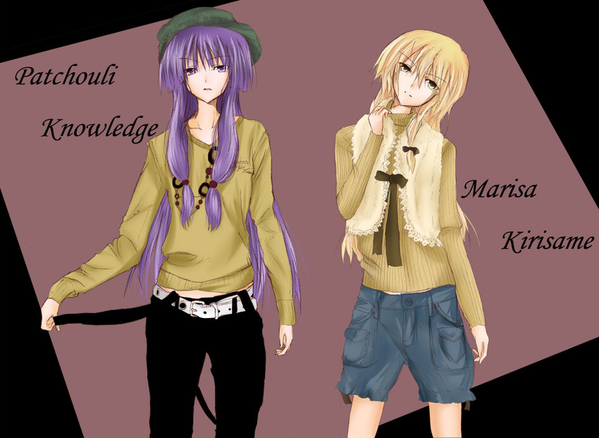 kirisame marisa and patchouli knowledge (touhou) drawn by ram_hachimin