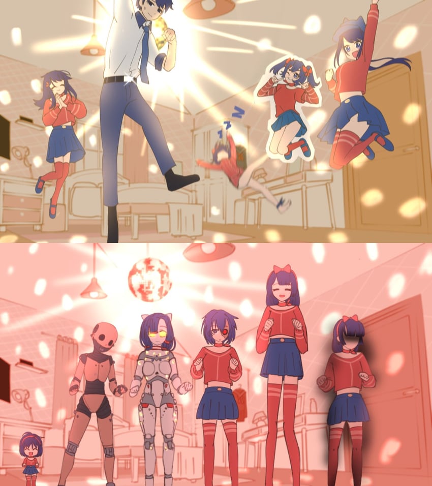 mita, cool mita, crazy mita, kind mita, sleepy mita, and 7 more (miside and 1 more) drawn by lukishi