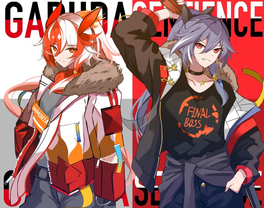 fu hua and herrscher of sentience (honkai and 1 more) drawn by sparks_summer