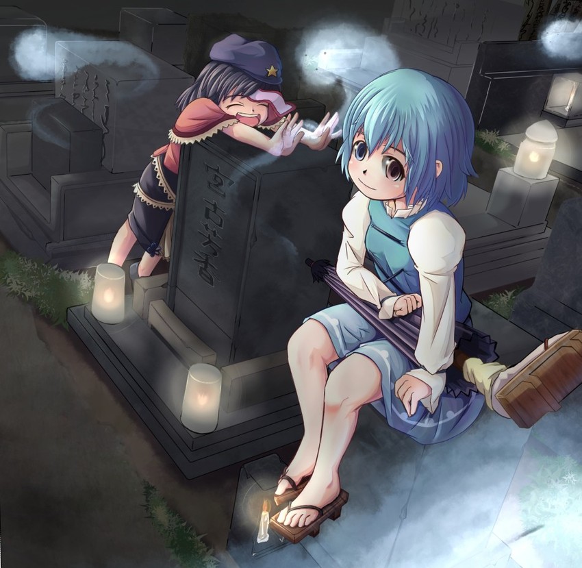 tatara kogasa and miyako yoshika (touhou) drawn by adworse