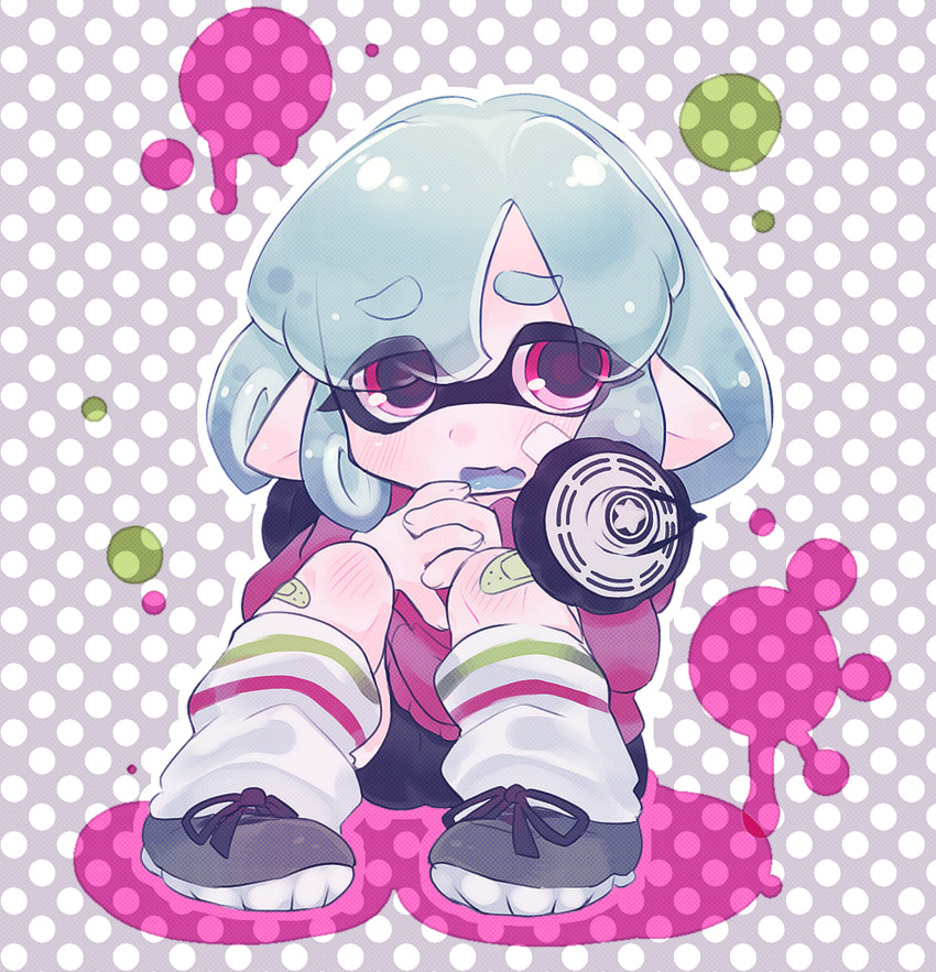 inkling player character and inkling girl (splatoon and 1 more) drawn by okayu_(headless)