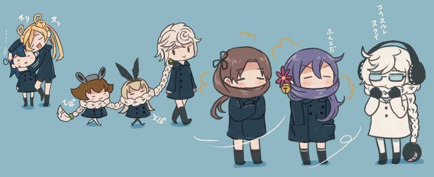 shimakaze, ushio, yukikaze, akebono, unryuu, and 3 more (kantai collection) drawn by saiguchi_otoufu