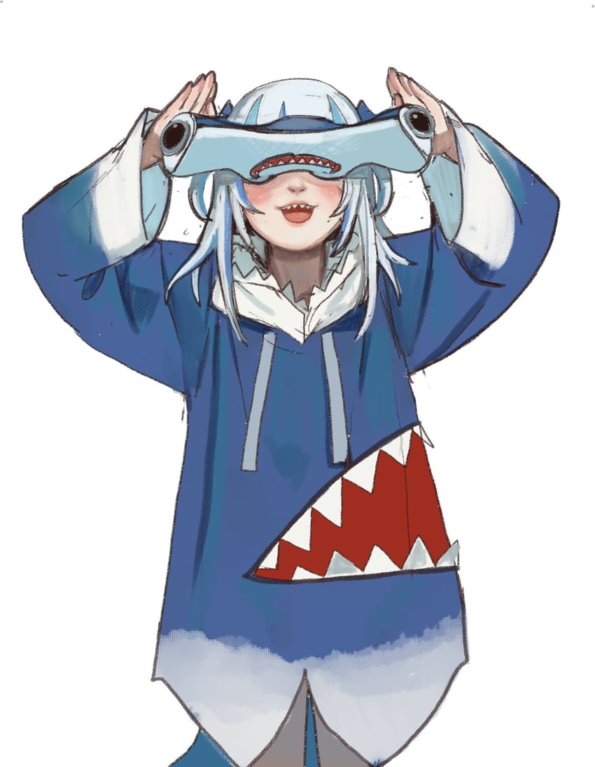 gawr gura (hololive and 1 more) drawn by mossacannibalis