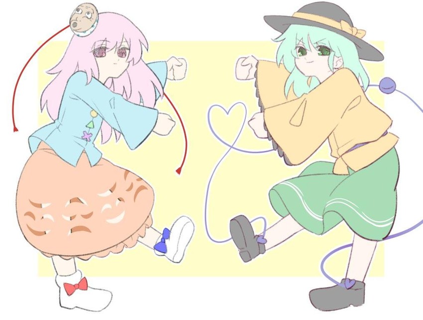 komeiji koishi and hata no kokoro (touhou) drawn by karashi_chikuwa