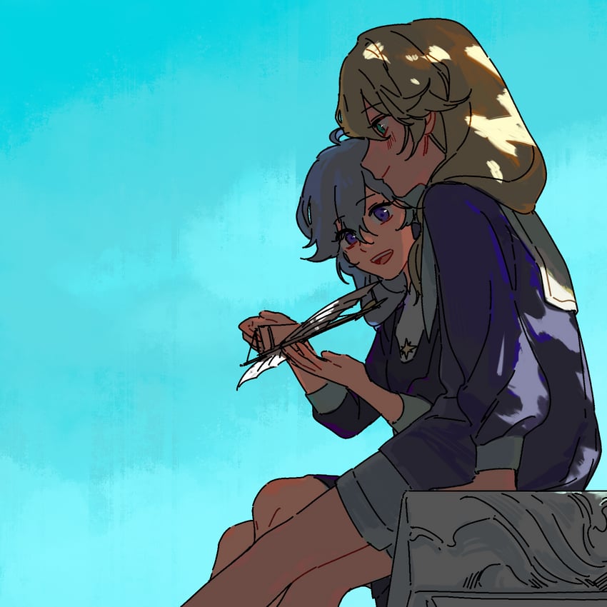 kallen kaslana and otto apocalypse (honkai and 1 more) drawn by xian_qi_luo_deng