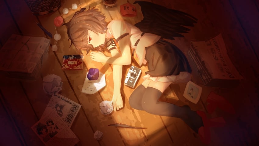 shameimaru aya and suzuki aya (touhou and 1 more) drawn by zun_bian