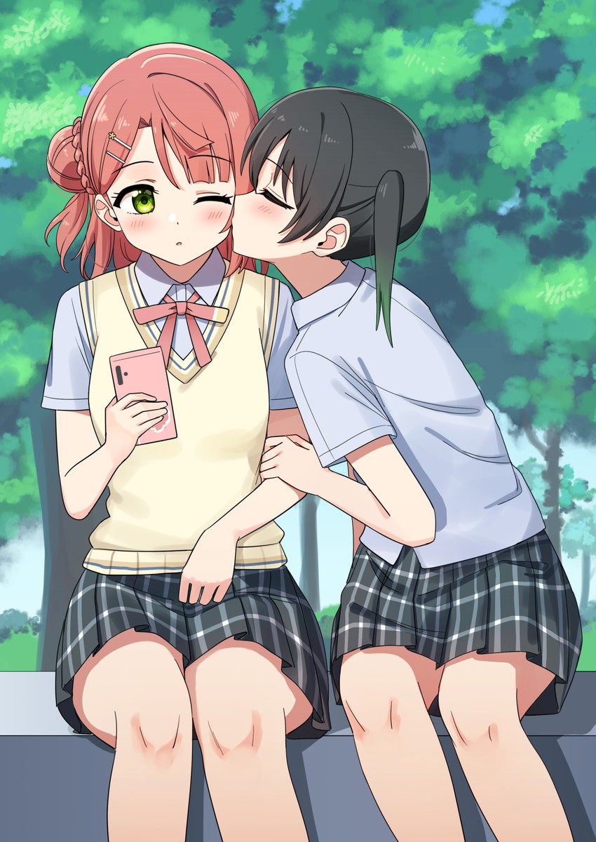 uehara ayumu and takasaki yu (love live! and 1 more) drawn by deadnooodles