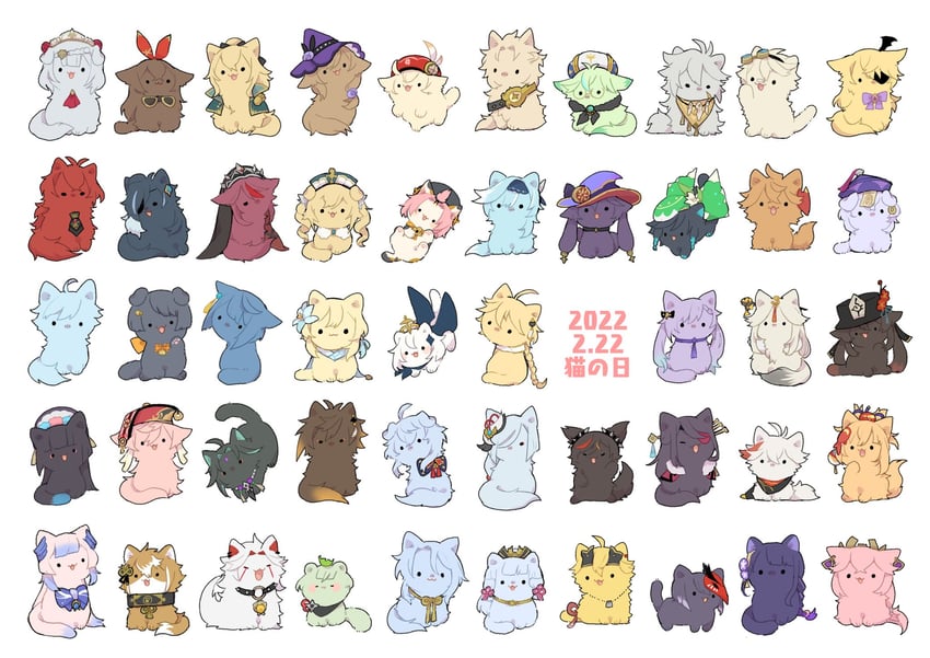 ganyu, lumine, raiden shogun, hu tao, aether, and 44 more (genshin impact) drawn by nasuka_gee