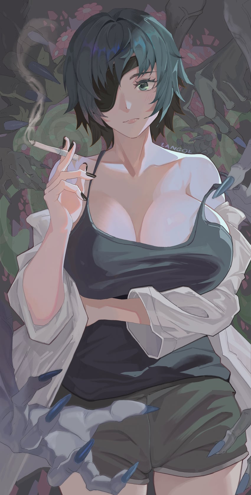 himeno and ghost devil (chainsaw man) drawn by lazy_dog_916513884