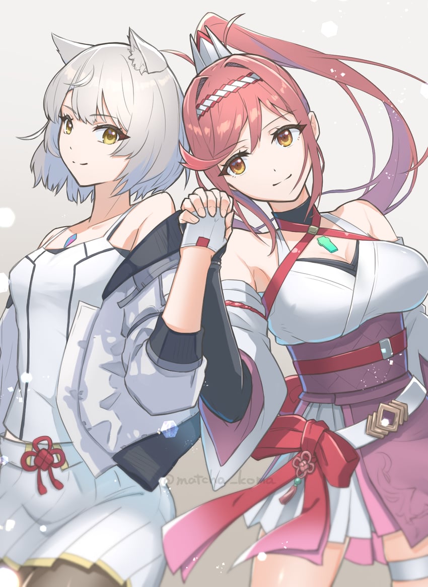 mio and glimmer (xenoblade chronicles and 2 more) drawn by yanagimachi