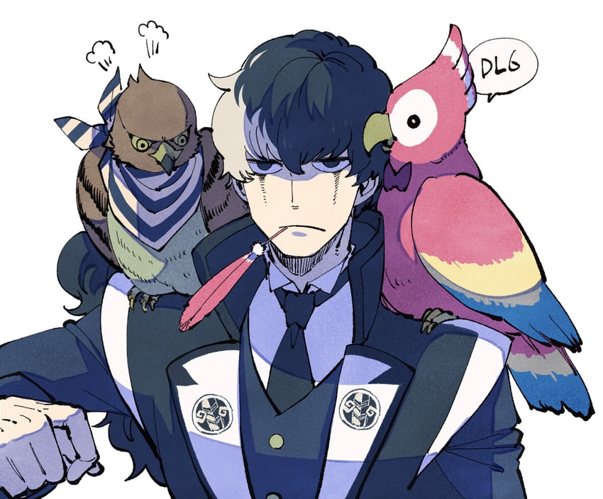 simon blackquill, taka, and polly (ace attorney) drawn by shino_(shino_dgs)