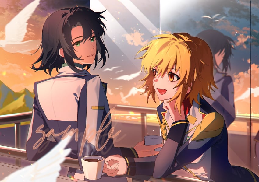 cagalli yula athha and athrun zala (gundam and 3 more) drawn by suqing072