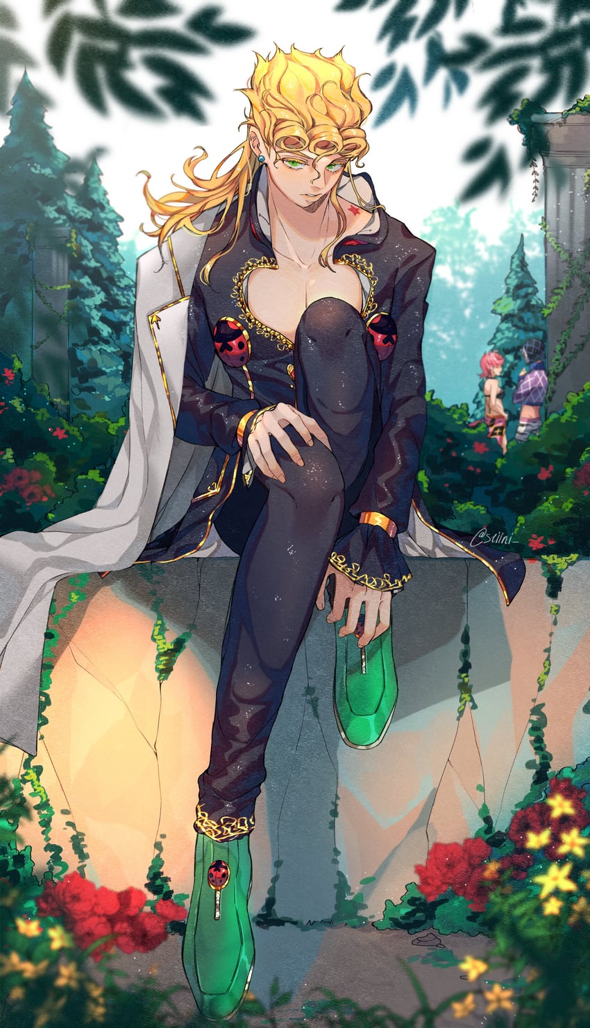 giorno giovanna (jojo no kimyou na bouken and 1 more) drawn by seiini