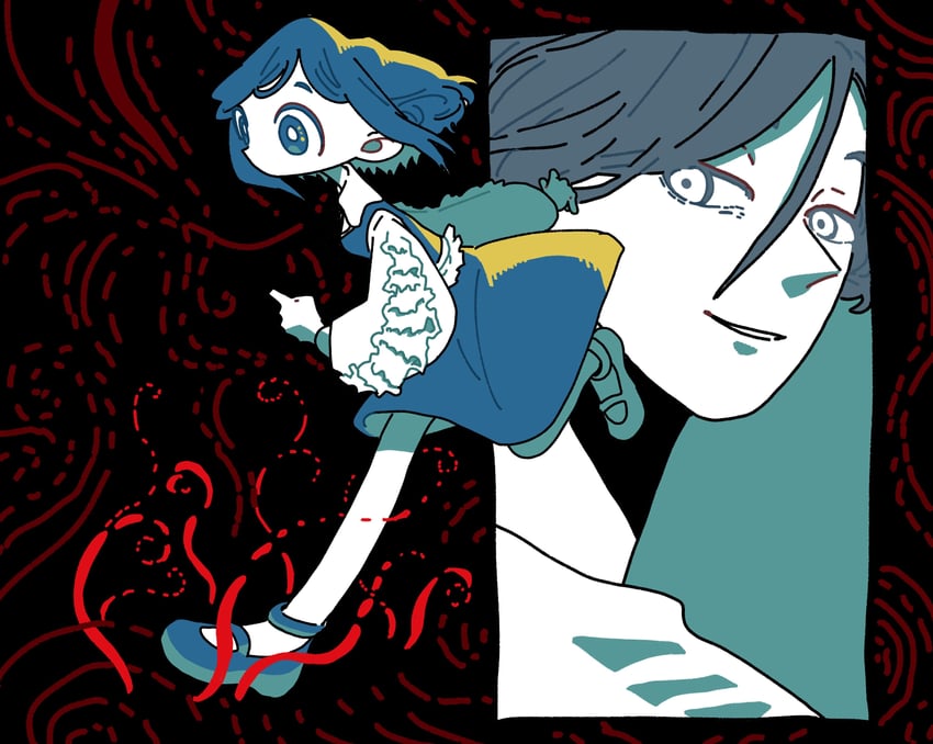 fukurai azami and meguriya ayumu (toshi densetsu kaitai center) drawn by aruun
