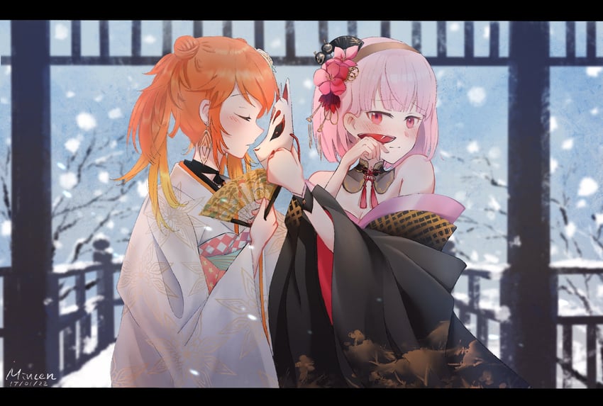mori calliope and takanashi kiara (hololive and 1 more) drawn by mmmmin_dk