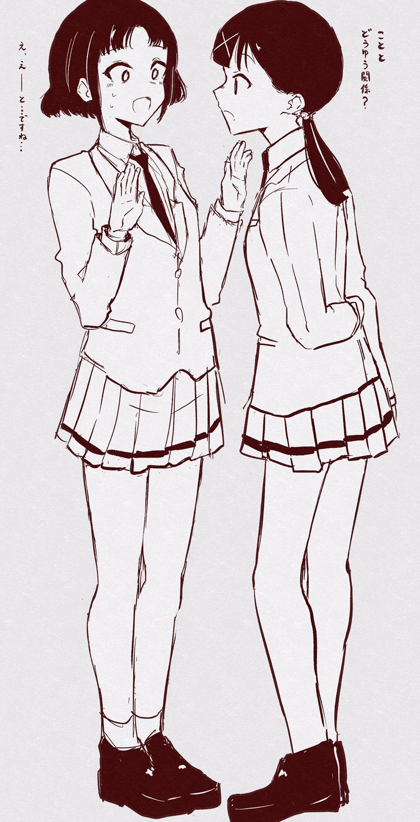 itou hikari and iguchi akari (watashi ga motenai no wa dou kangaetemo omaera ga warui!) drawn by harasunosioyaki
