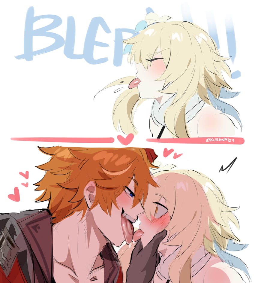 lumine and tartaglia (genshin impact) drawn by kurenaiz_(kuayrenaiz)