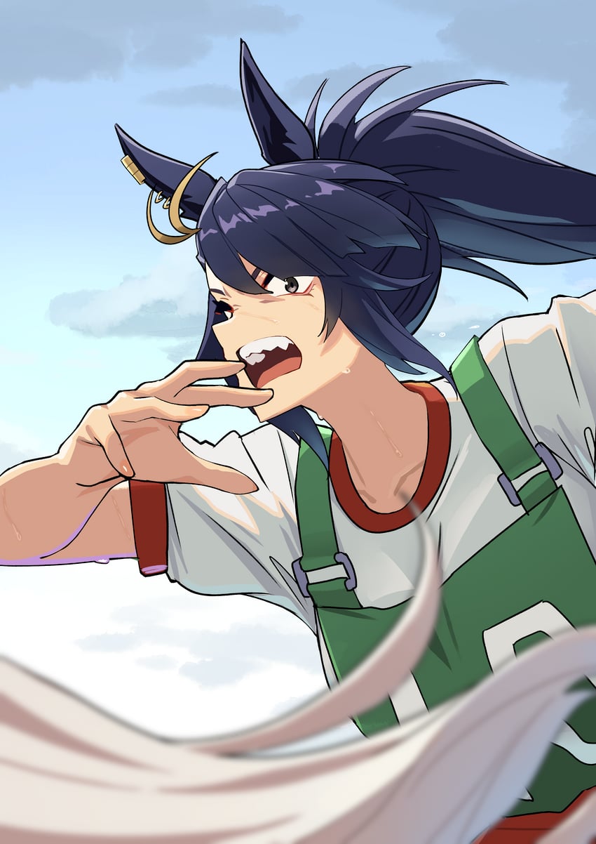 oguri cap and blacky ale (umamusume and 1 more) drawn by reibun_(raven1119)